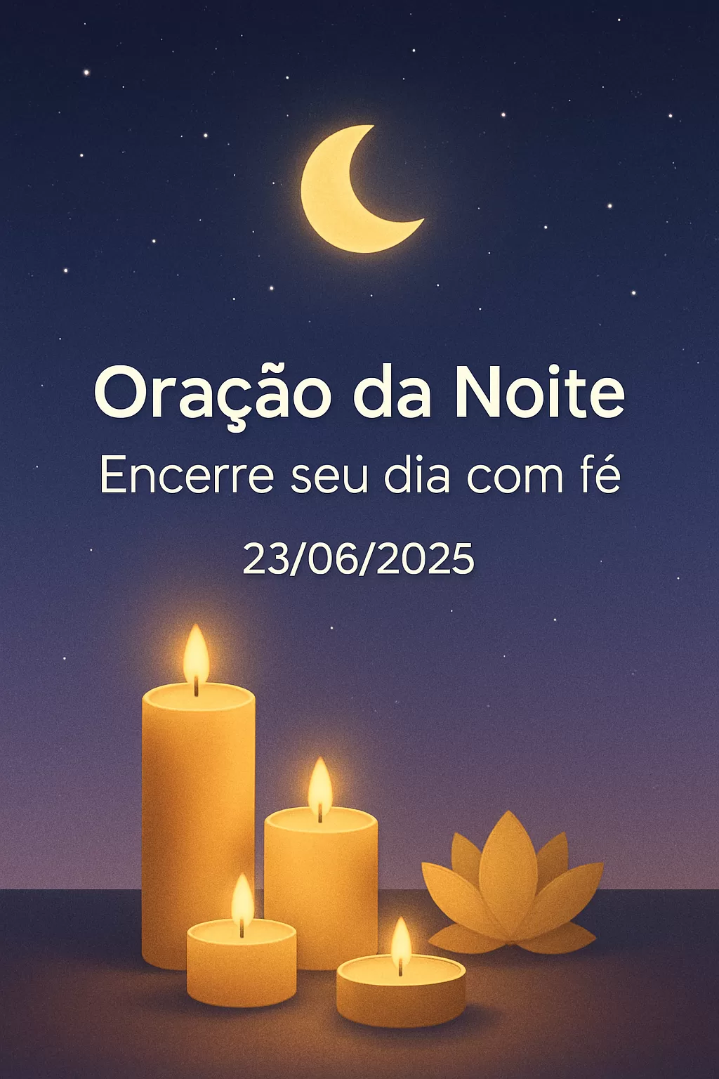 Oração da Noite – Encerre seu dia com fé 23/06/2025