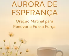 Imagem de um amanhecer radiante com raios de sol iluminando um campo tranquilo, simbolizando esperança e renovação espiritual.