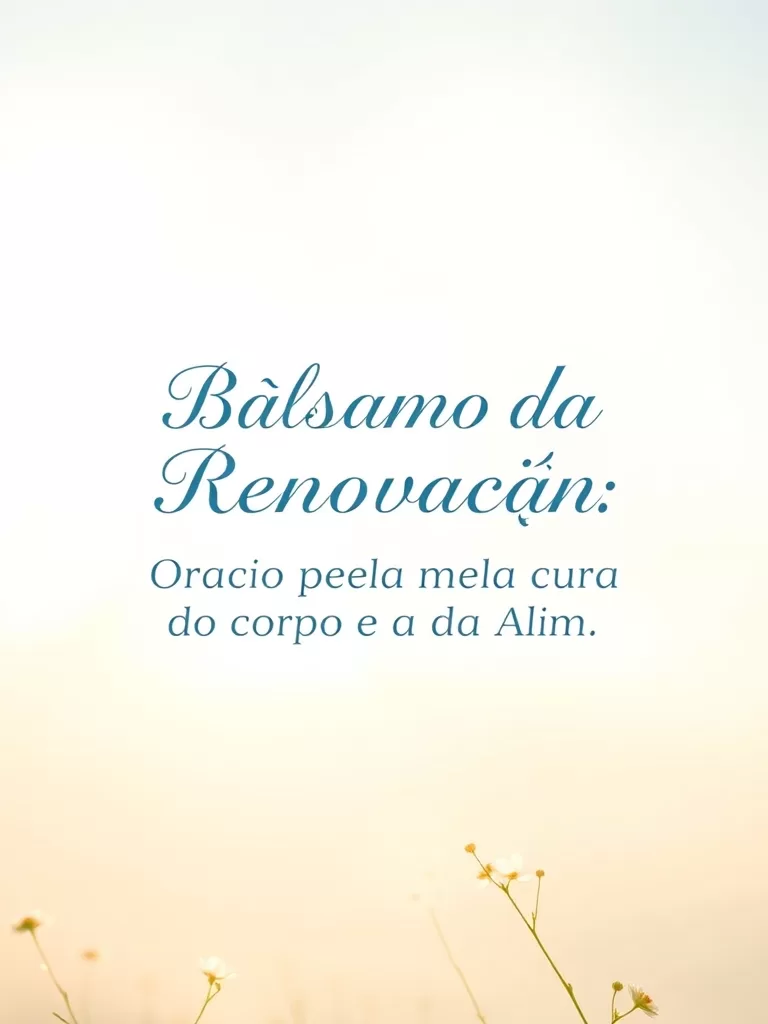 Bálsamo da Renovação: Oração pela Cura do Corpo e da Alma