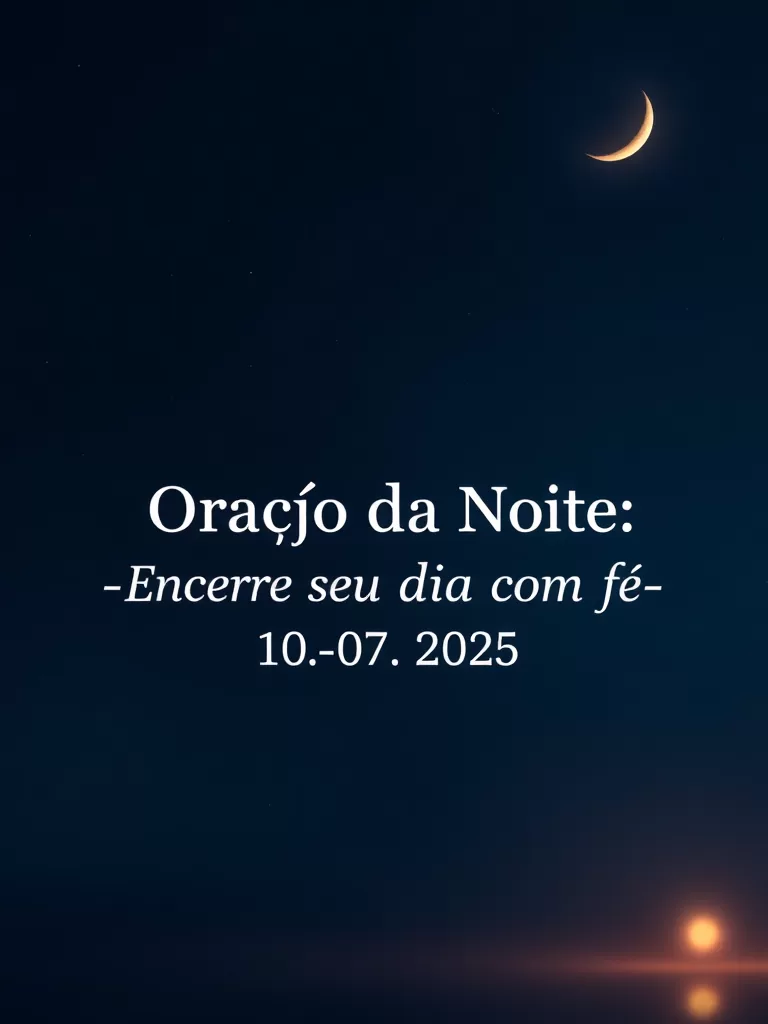 Oração da Noite – Encerre seu dia com fé 10/07/2025
