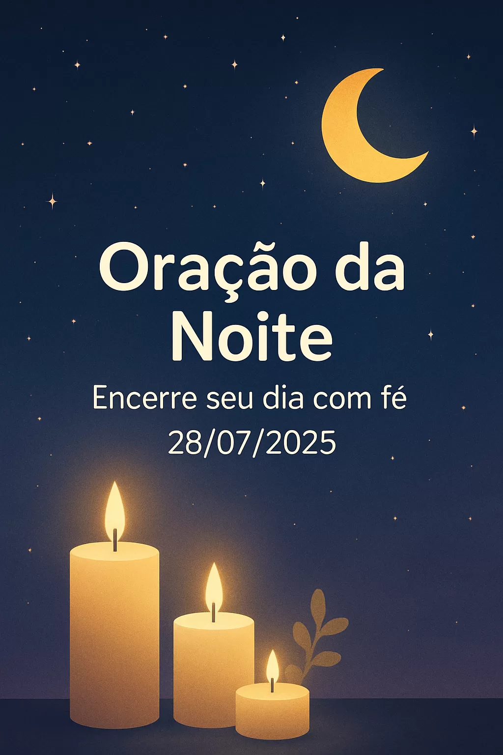 Oração da Noite – Encerre seu dia com fé 28/07/2025