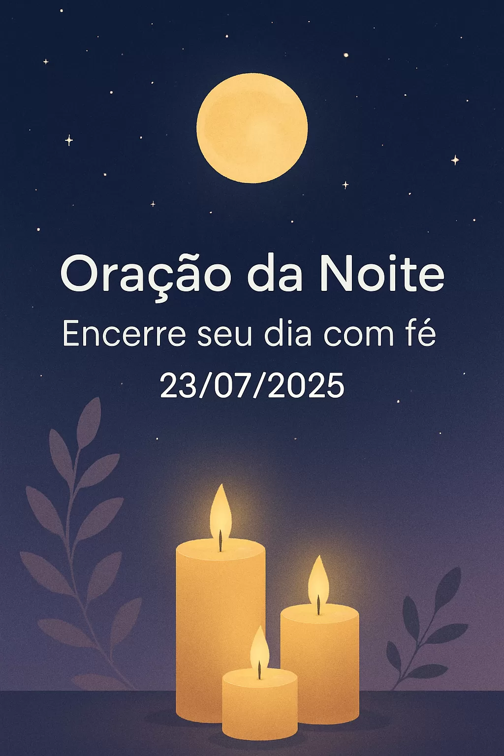 Oração da Noite – Encerre seu dia com fé 23/07/2025