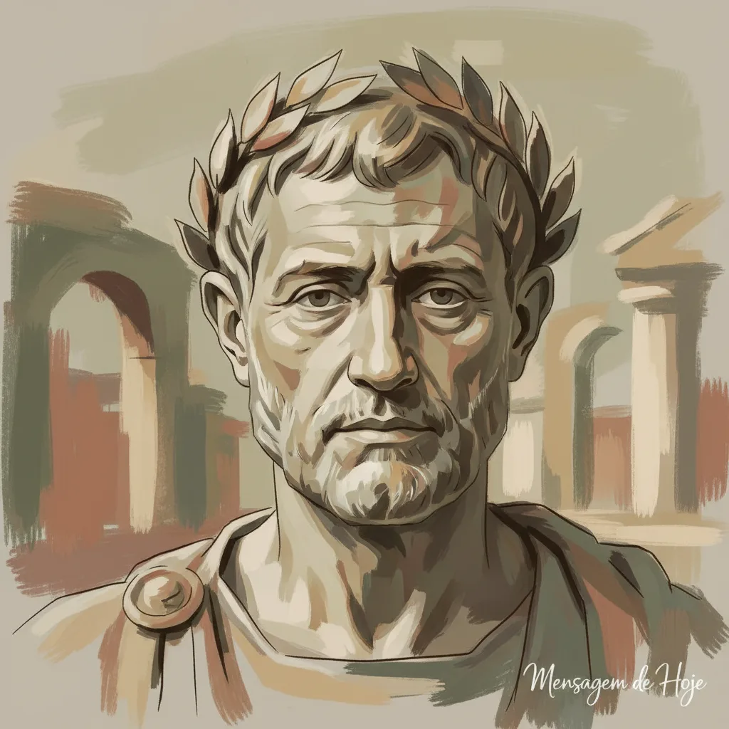 Frase estoica de Marco Aurélio: “A perturbação não vem de fora, mas do ju...” – Mensagem de Hoje