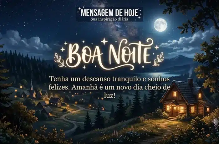 Mensagem de Boa Noite para hoje, 01 de Julho de 2026: Deus cuida enquanto você repousa