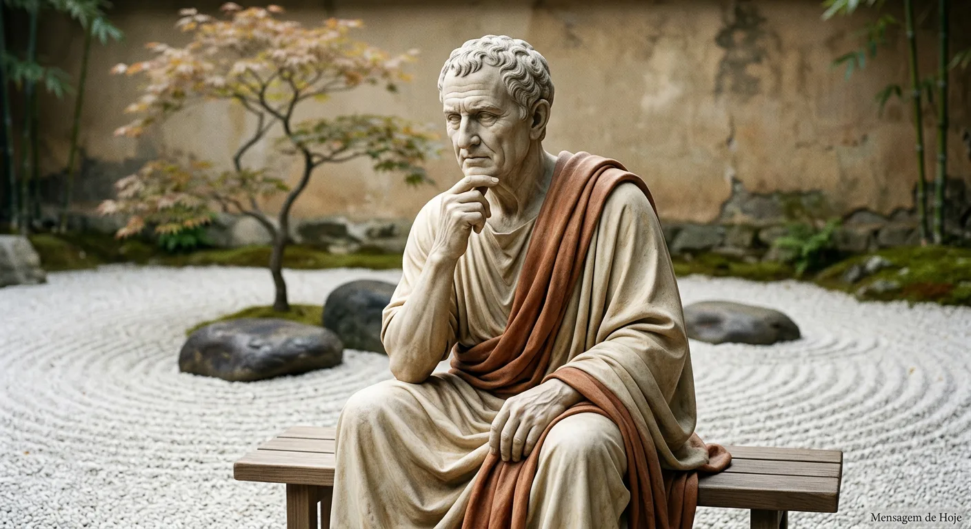 Cícero: Sabedoria, Virtude e a Arte de Discernir 1 Frase estoica de Cícero: “A essência da sabedoria não está na acum...” – Mensagem de Hoje