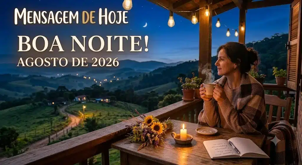 Mensagem de Boa Noite para hoje, 01 de Agosto de 2026: Descanso merecido