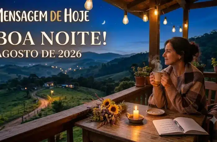 Mensagem de Boa Noite para hoje, 02 de Agosto de 2026: Noite de paz