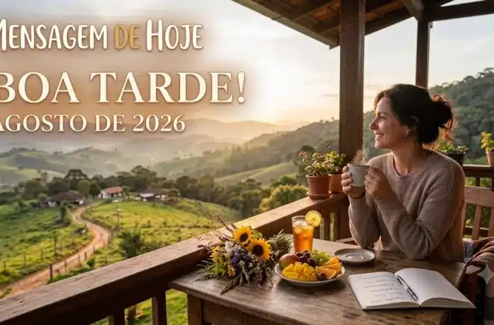 Mensagem de Boa Tarde para hoje, 01 de Agosto de 2026: Continue firme