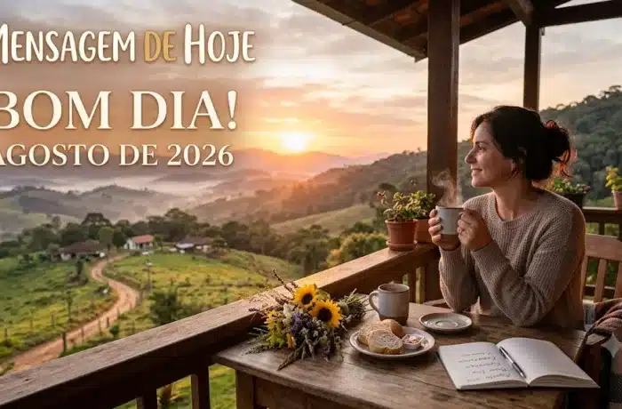 Mensagem de Bom Dia para hoje, 01 de Agosto de 2026: Novo começo