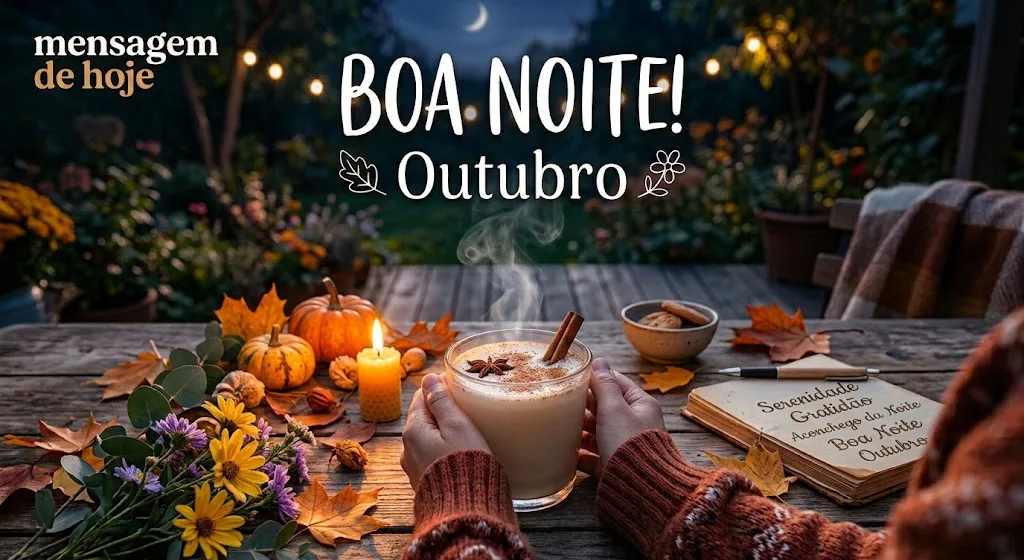 Mensagem de Boa Noite para hoje, 10 de Outubro de 2026: A serenidade da noite clareia os pensamentos