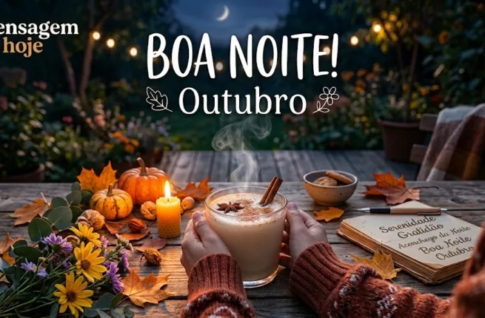 Mensagem de Boa Noite para hoje, 01 de Outubro de 2026: Descanse com a certeza do dever cumprido